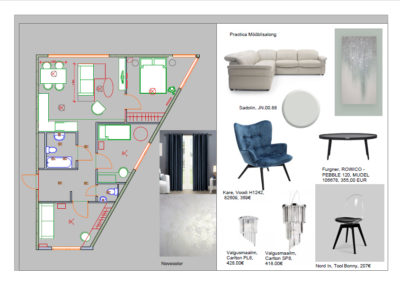 Interior of a four-room apartment on Priisle street