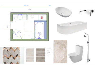 Jelena Bathroom, draw, top view drawing