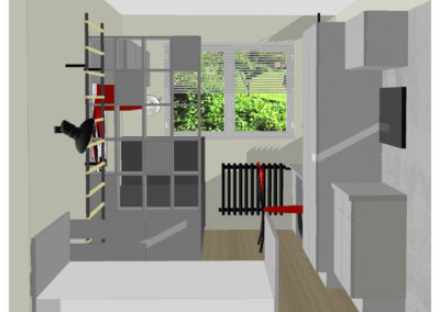 Interior design for two boys - 9m2